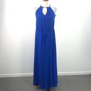 NWT Ted Baker Royal Blue Keyhole Pleat Maxi Dress